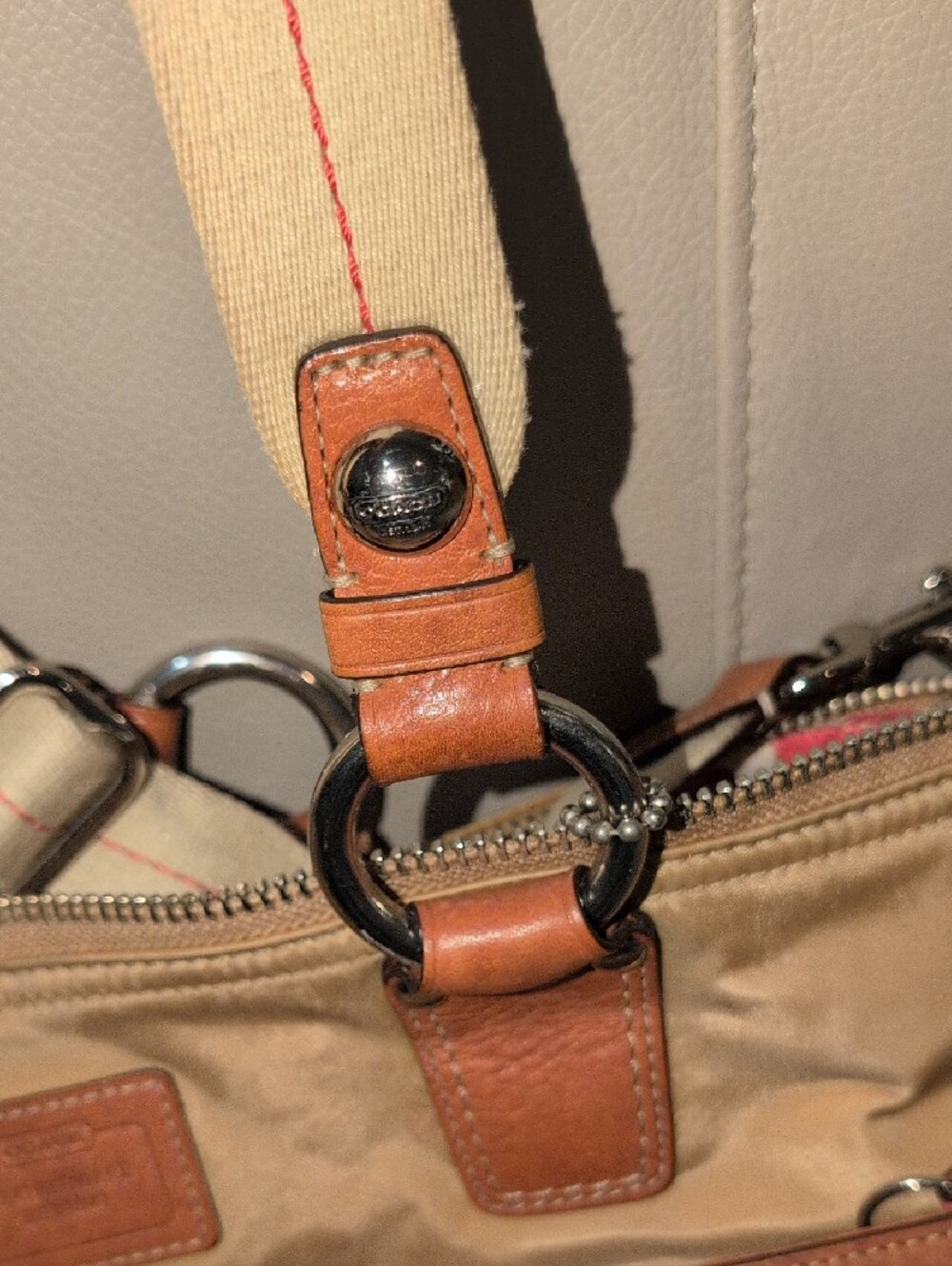 Coach Hampton Weekend Bag - B0871-11748 Satin Tan - Picture 6 of 16